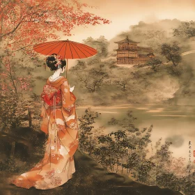 Japanese Lady with Umbrella