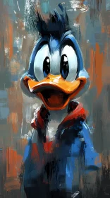 Colorful Cartoon Duck Portrait