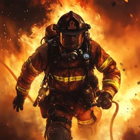 Firefighter in Action