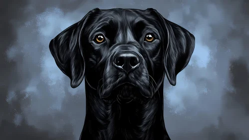 Black Labrador Dog Art