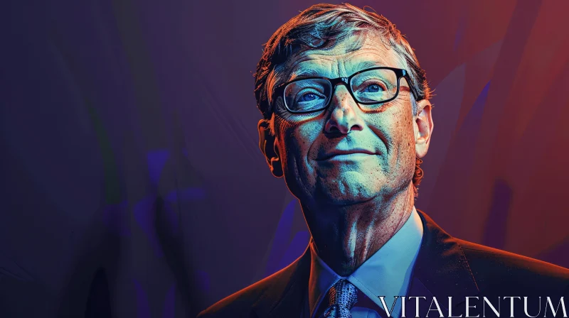 AI ART Bill Gates in Striking Artistic Portrait