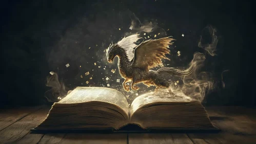 Mythical Dragon Emerges From Ancient Book