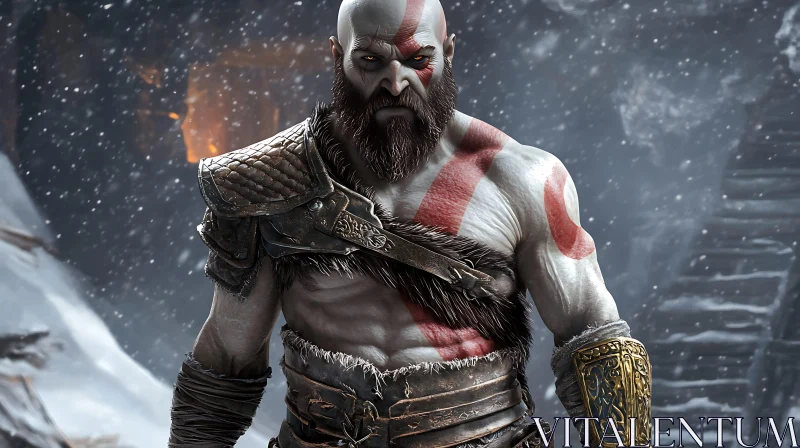 Kratos in Winter AI Image