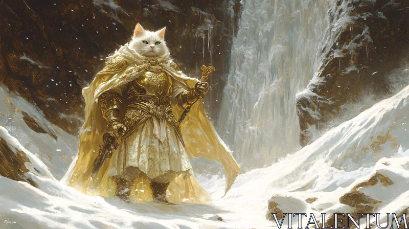 AI ART Armored Feline Sentinel