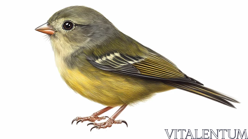 Olive and Yellow Plumage Bird Art AI Image