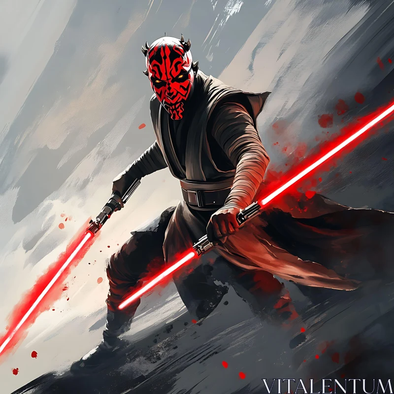 Red Lightsaber Warrior AI Image