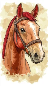 Illustrated Horse Portrait Art