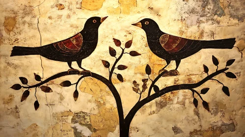 Two Birds on a Tree Branch