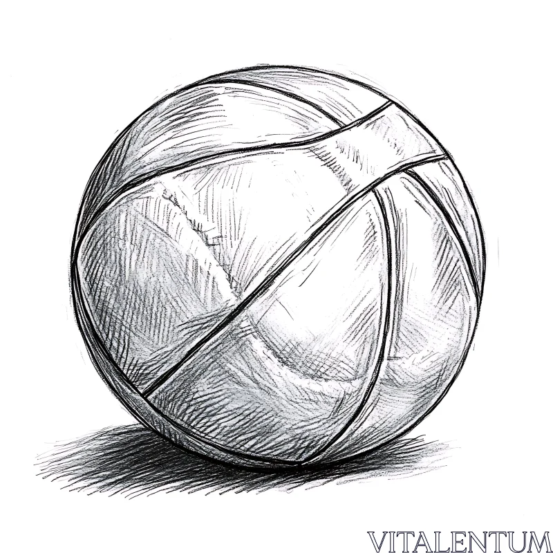 Pencil Drawing of Ball AI Image