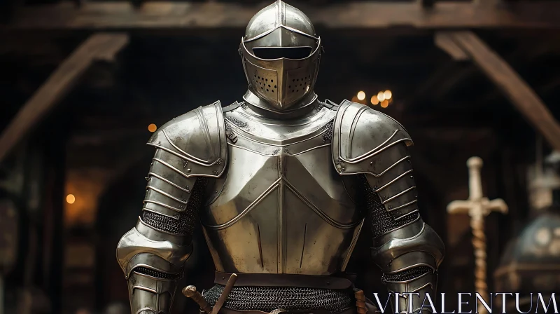 Medieval Knight Ready for Battle AI Image