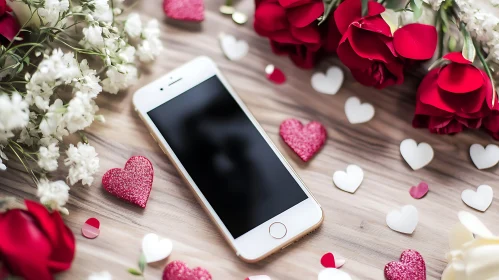 Valentine's Day Phone Still Life