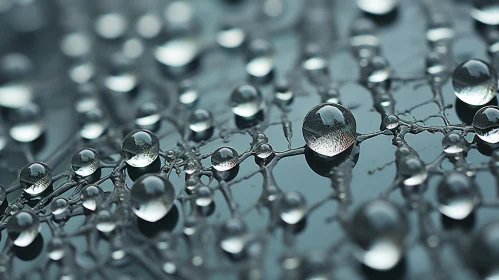 Raindrops Close-Up: A Silver Luminous Spectacle