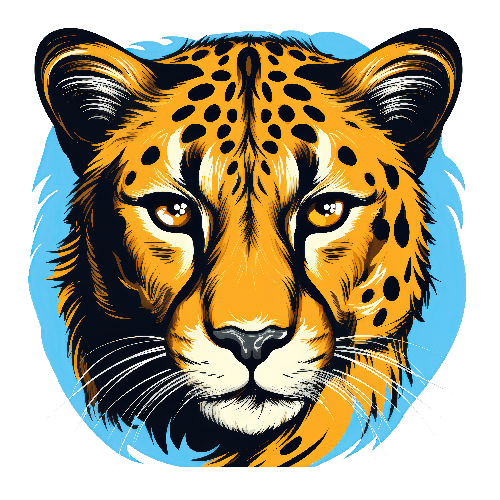 Vector Illustration of Cheetah's Face - Animal Artwork POD Design