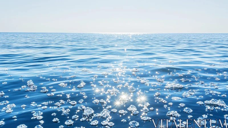 AI ART Glittering Sea Bubbles Under Sunlight