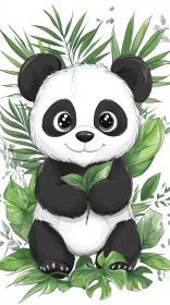 Panda Illustration in Nature