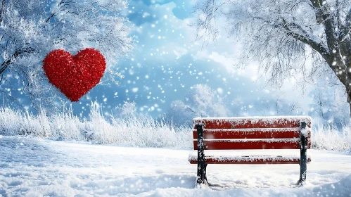 Red Heart in Winter Wonderland