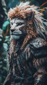 Armored Lion Warrior Portrait