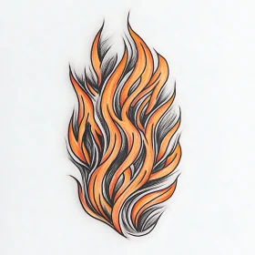 Intricate Flame Art with Flowing Lines