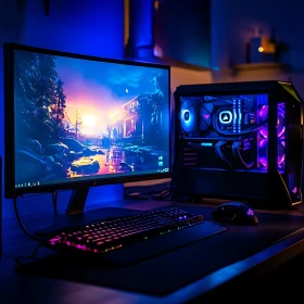 Modern Gaming Station with RGB Accents