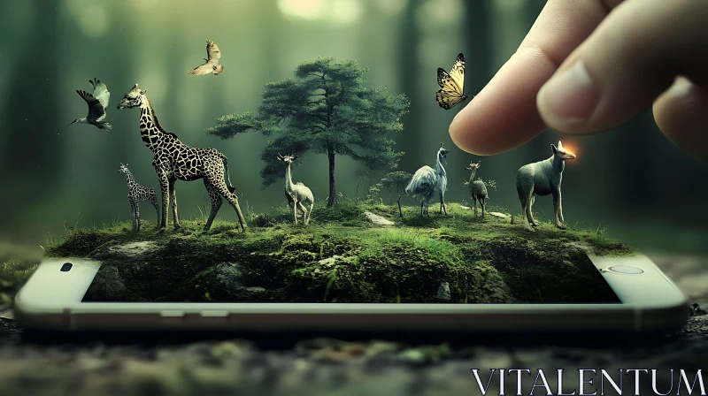 Surreal Wildlife on Smartphone AI Image