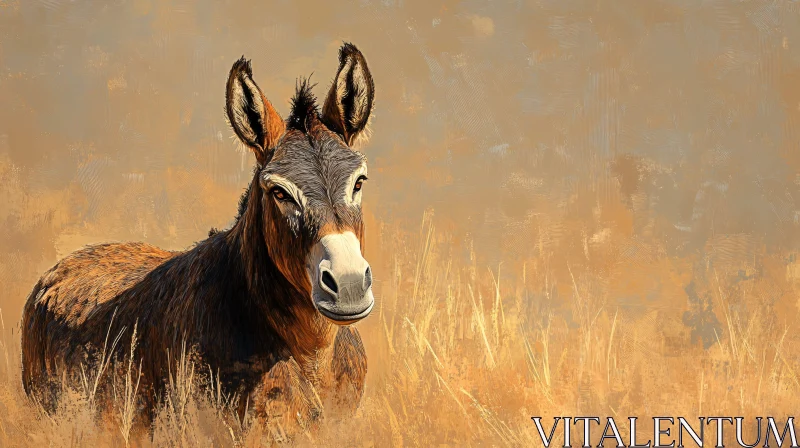 AI ART Sunlit Donkey Portrait