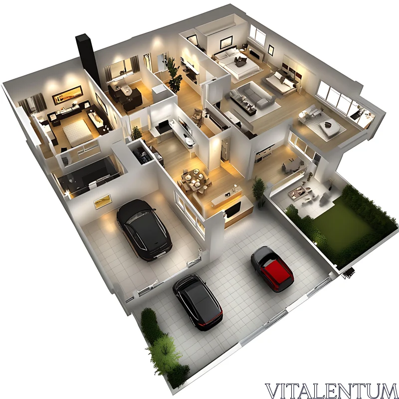 Detailed Architectural Blueprint of a Home AI Image