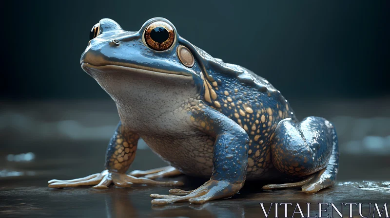 Blue and Yellow Speckled Frog AI Image