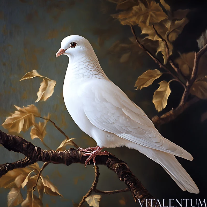 Dove on Branch AI Image