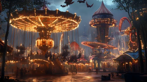 Fairytale Carousel in Golden Light