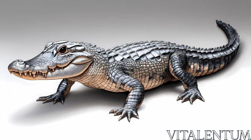 Detailed Alligator Digital Artwork AI Image