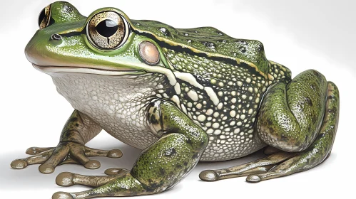 Detailed Frog Art in Green Tones