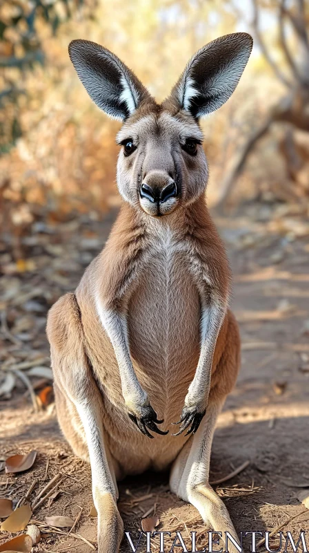 Curious Kangaroo in the Wilderness AI Image