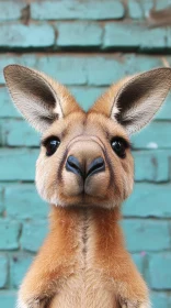 Young Kangaroo with Urban Background