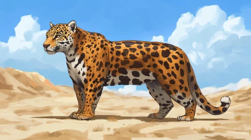 Wild Jaguar Painting in Sandscape