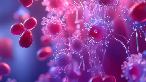 Cellular Structures in Pink and Purple