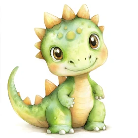 Cute Cartoon Dinosaur Art Print