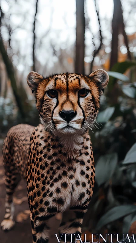 Cheetah Amongst Trees AI Image