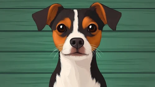 Illustrated Portrait of a Cute Dog