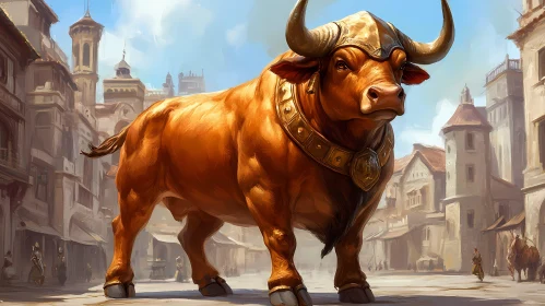 Ornate Bull in Ancient Town