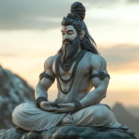 Tranquil Yoga Statue in Meditation
