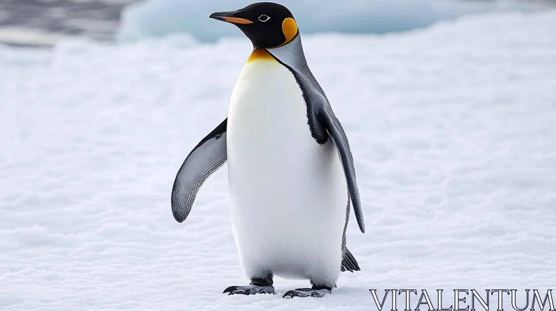 Emperor Penguin in the Ice AI Image