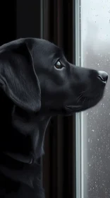 Contemplative Canine at Window