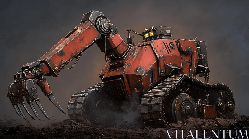 AI ART Rusty Robot Excavator