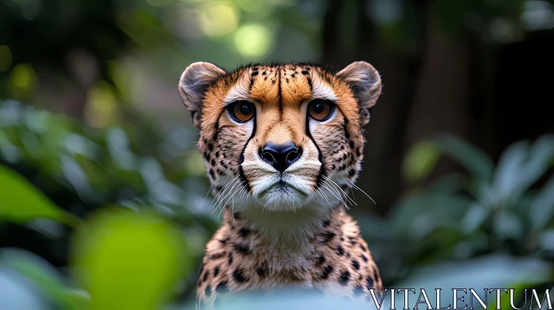 Cheetah Amidst Jungle Leaves AI Image