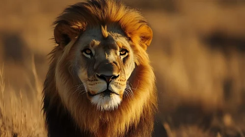 Lion in Golden Light