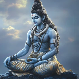 Serene Shiva in Contemplation Artwork