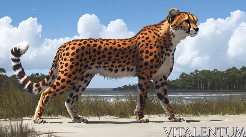 Graceful Cheetah in Natural Habitat AI Image