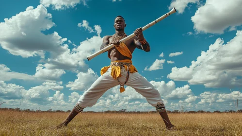 Traditional Man with Horn