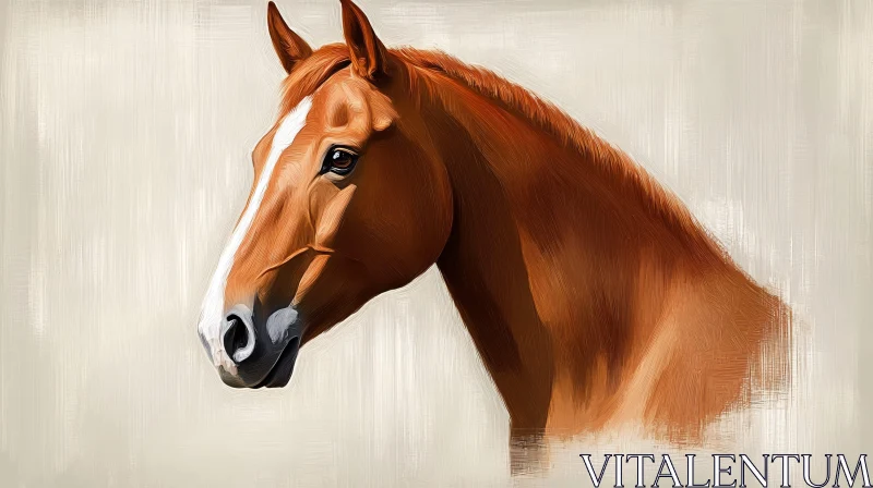 Brown Horse Art Depiction AI Image