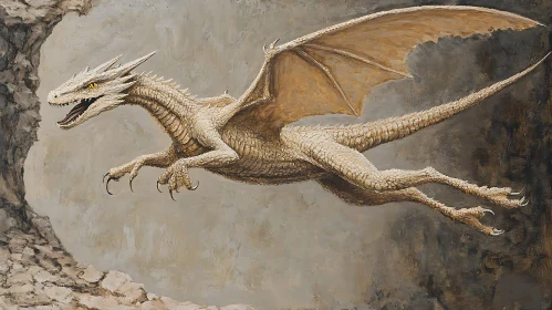 Pale Dragon Soaring Art